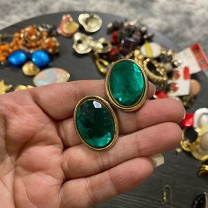Elegant Green and Gold Earrings